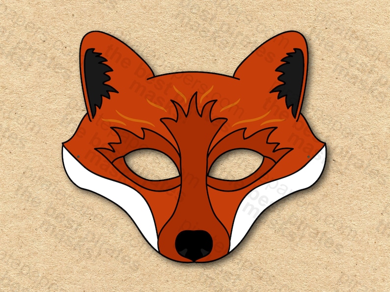 Red Fox Mask Printable Paper DIY for Kids and Adults. PDF - Etsy