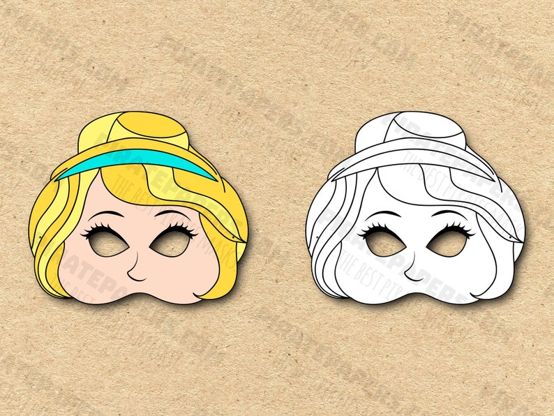 Máscaras De Cenicienta Imprimibles Color + Colorante, Papel DIY Para ...