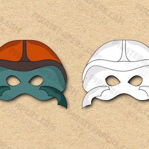 Beetle Masks Printable Color + Coloring, Paper DIY For Kids And Adults. PDF Template. Instant Download. For Birthdays, Halloween, Costumes.