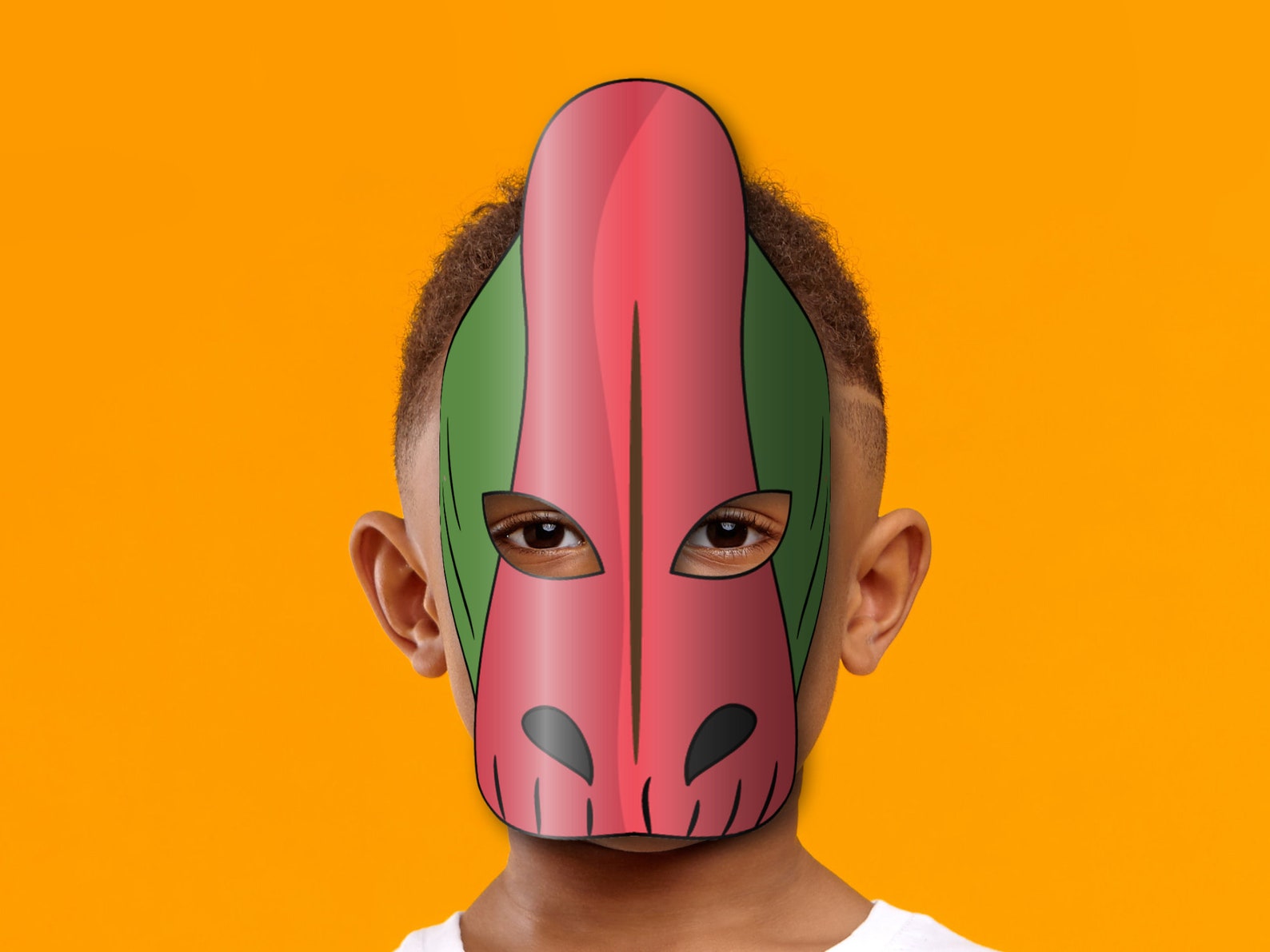 Dinosaur Parasaurolophus Mask Printable, Paper DIY for Kids and Adults ...
