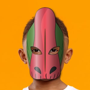 Dinosaur Parasaurolophus Mask Printable, Paper DIY for Kids and Adults ...