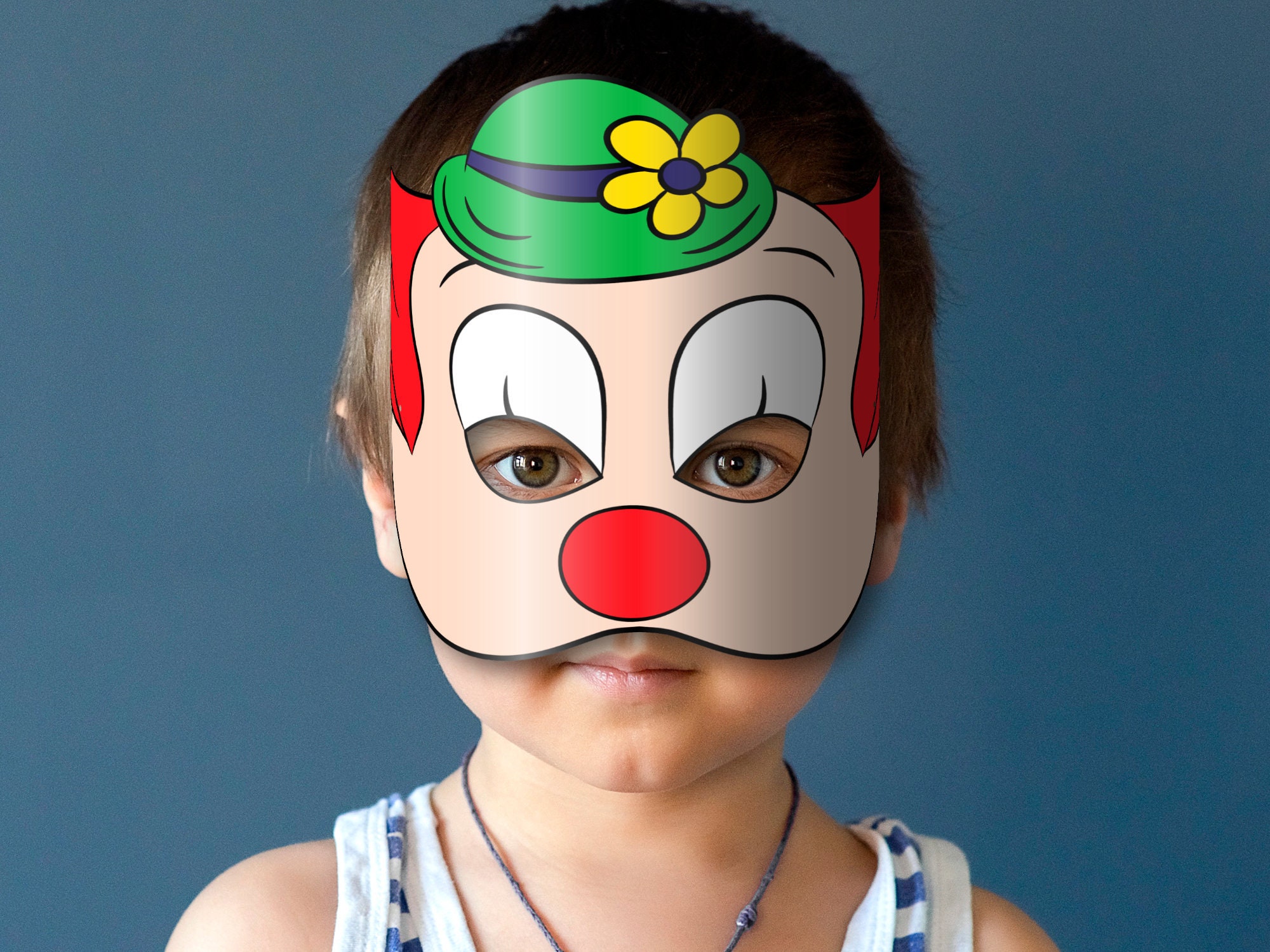 Сircus Clown Masks Color + Coloring Printable, Paper DIY for Kids and ...