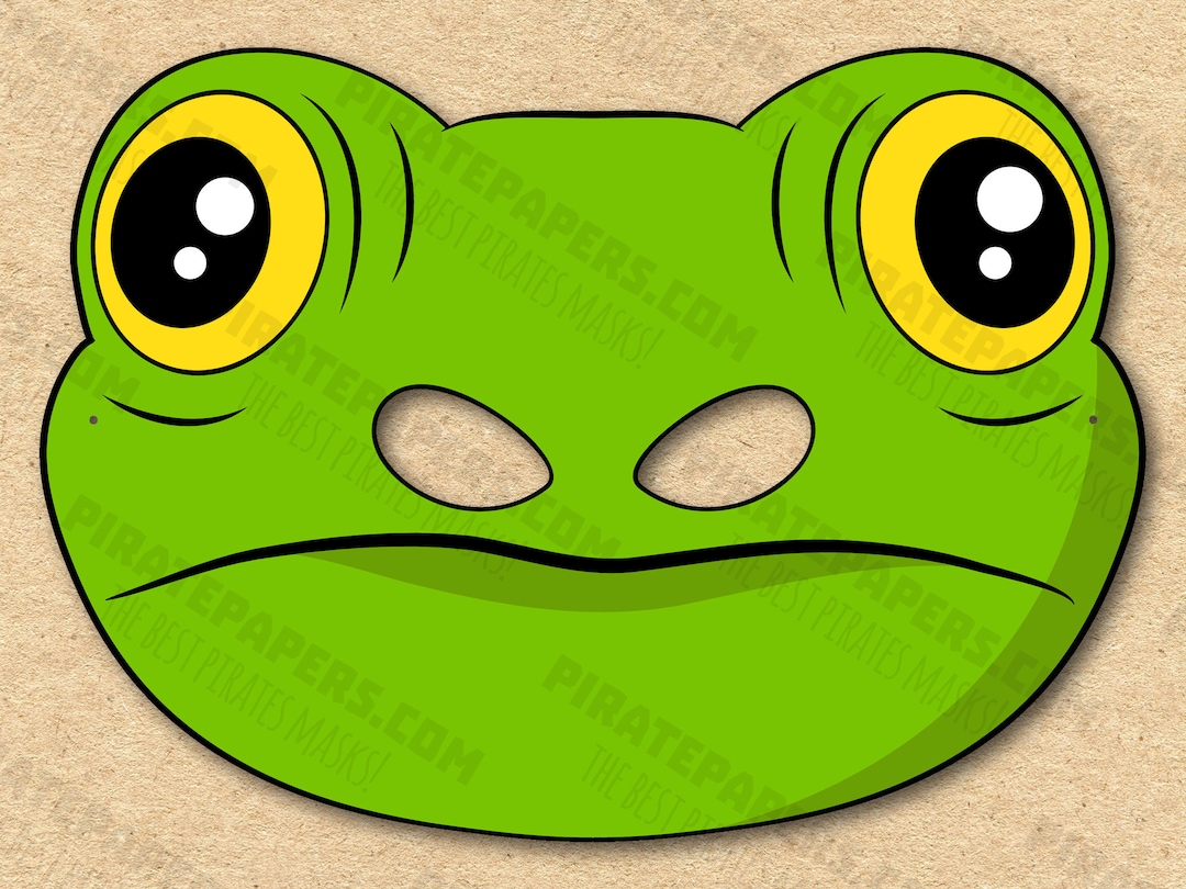 Frog Mask Printable Paper DIY for Kids and Adults PDF Template Frog Mask Printable Paper DIY for Kids and Adults PDF Template