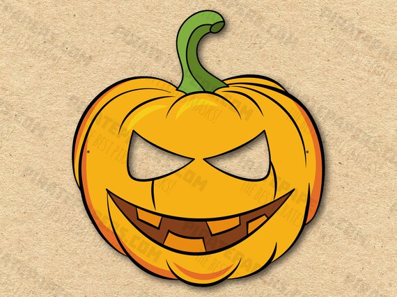 Pumpkin mask costume printable diy - Easy kids crafts - Happy Paper Time