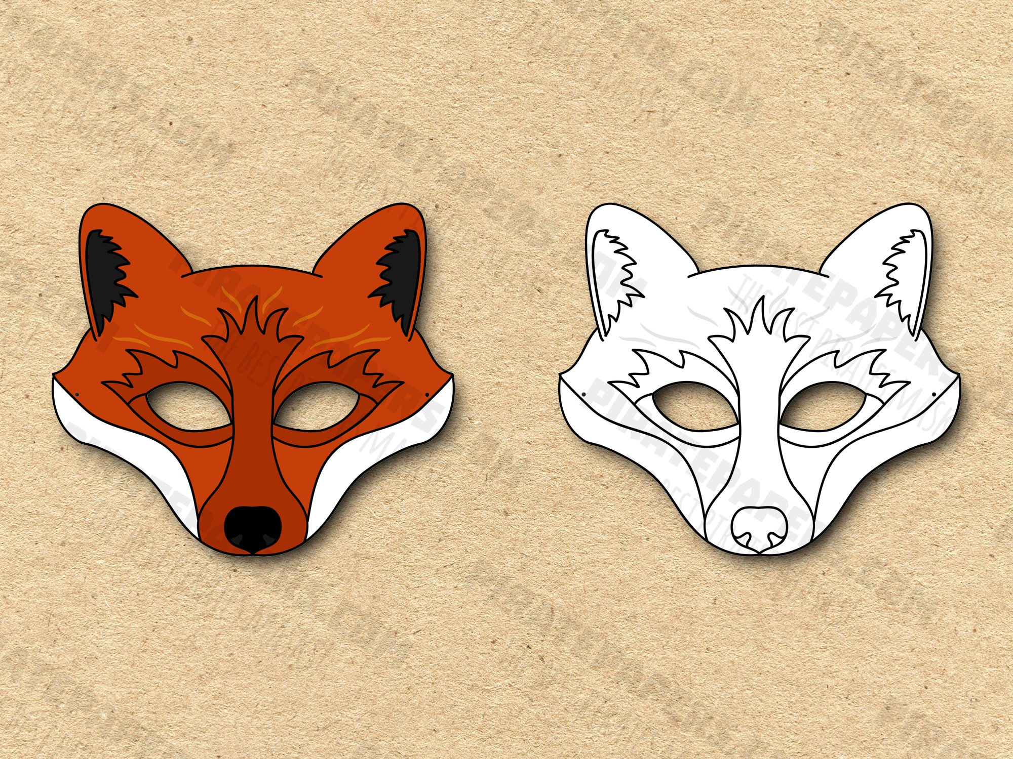 Red Fox-maskers afdrukbare kleur + kleurplaat, papieren doe-het-zelf voor  kinderen en volwassenen. PDF-sjabloon. Directe download. Voor verjaardagen,  Halloween, kostuums. - Etsy België, image size:2000x1500