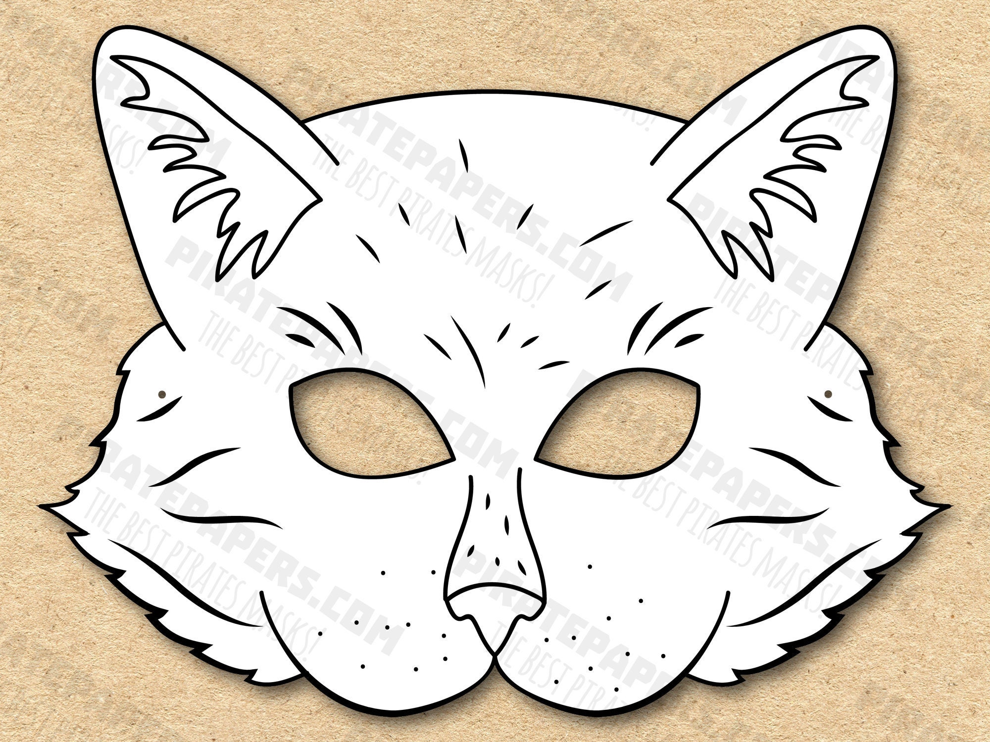Printable Cat Mask and Template to Color - Itsy Bitsy Fun