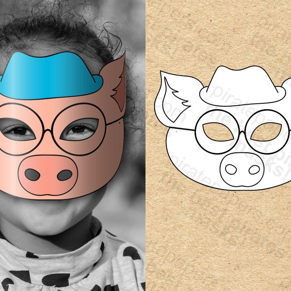 3 Little Pigs Masks Coloring - Etsy