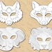 Zoo Animals Masks Printable Coloring, Elephant, Wolf, Fox, Lion. Paper ...