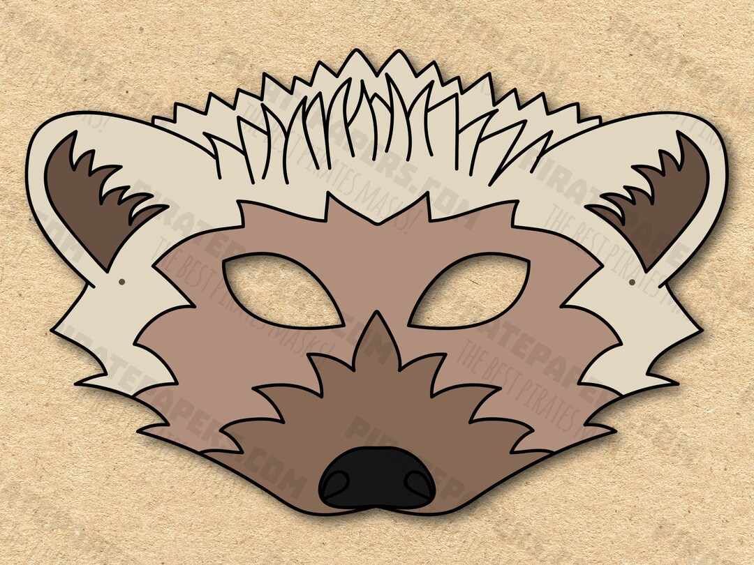 Hedgehog Mask Printable, Paper DIY for Kids and Adults. PDF Template ...