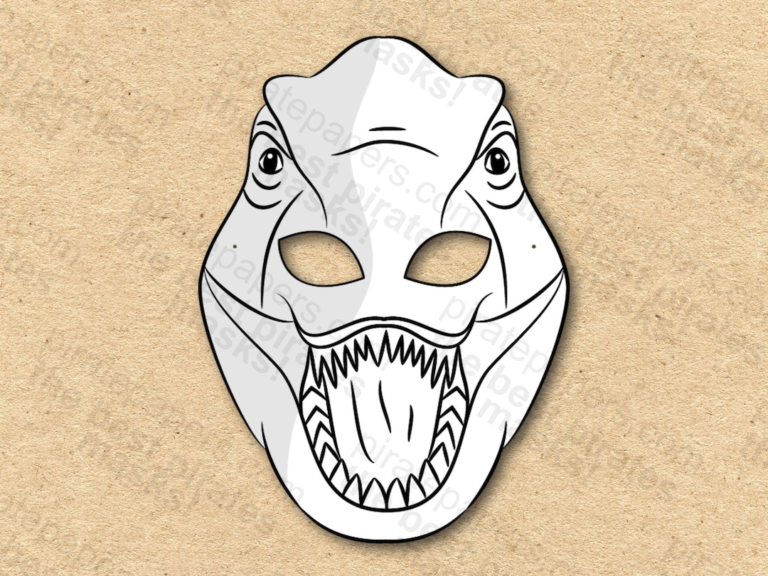 Dinosaur T-rex Mask Printable Coloring Tyrannosaurus Rex - Etsy