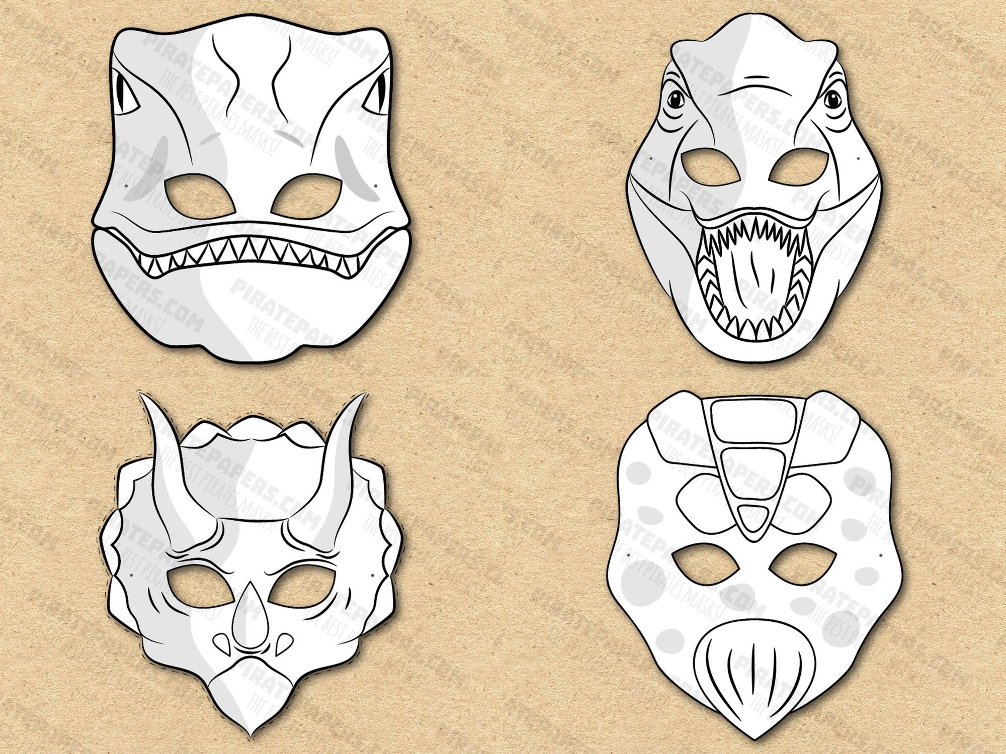 Dinosaurs Masks Printable Coloring, Velociraptor, T-rex, Triceratops, Stegosaurus. Paper DIY Kids Adults PDF Template Download. Halloween - Etsy dinosaurs-masks-printable-coloring-velociraptor-t-rex-triceratops-stegosaurus-paper-diy-kids-adults-pdf-template-download-halloween-etsy
