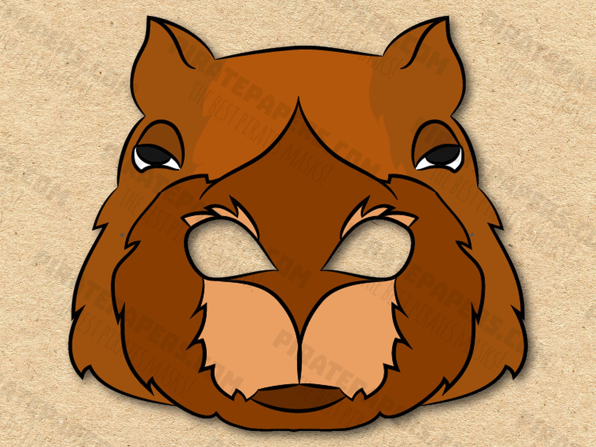 Capybara Mask Printable, Paper DIY for Kids and Adults. PDF Template. Instant Download. for ...