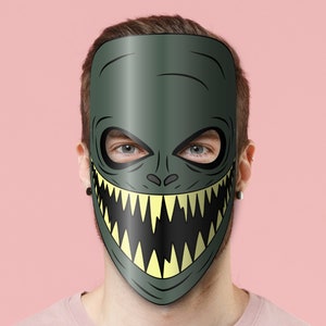 Creepy Mask Printable, Paper DIY for Kids and Adults. PDF Template ...