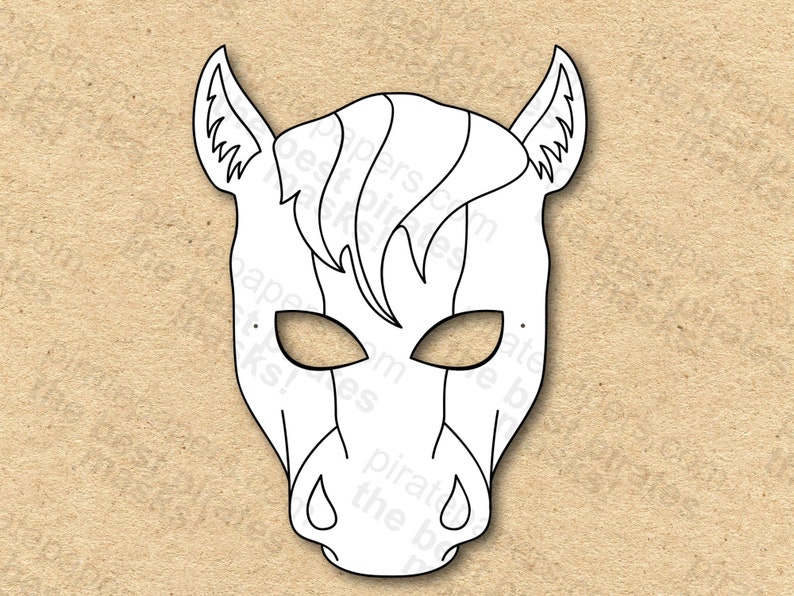 Horse Mask Printable Coloring Paper DIY for Kids and Adults. - Etsy
