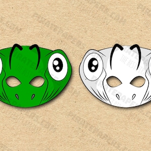 Grasshopper Masks Printable Color + Coloring, Paper DIY For Kids And Adults. PDF Template. Instant Download. Birthdays, Halloween, Costumes.