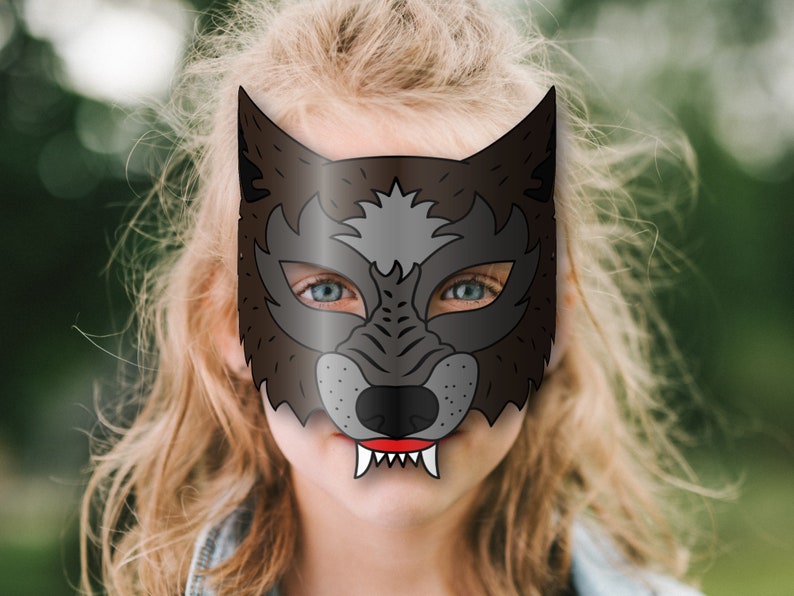 Big Bad Wolf Mask Printable, Paper DIY for Kids and Adults. PDF