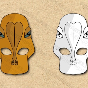 Dinosaur Amphicoelias Fragillimus Masks Printable Color + Coloring, Paper DIY For Kids And Adults. PDF Template. Instant Download. Halloween