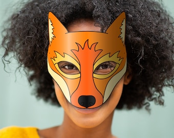 Masque De Renard Kimono à Franges - Couleurs Assorties - Adulte - Rouge