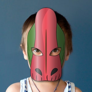 Dinosaur Parasaurolophus Mask Printable, Paper DIY for Kids and Adults ...