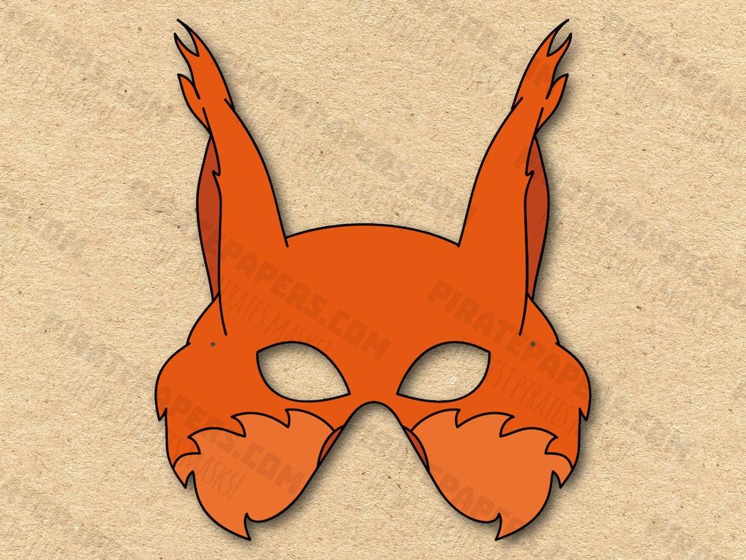 Squirrel Mask Printable, Paper DIY for Kids and Adults. PDF Template ...