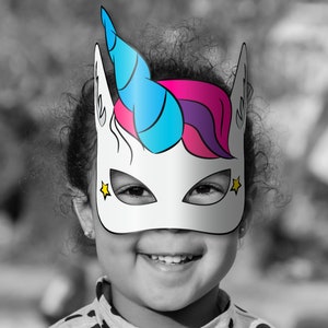 Unicorn Mask Printable Paper DIY for Kids and Adults. PDF - Etsy