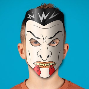 Dracula Mask Printable, Paper DIY for Kids and Adults. PDF Template ...