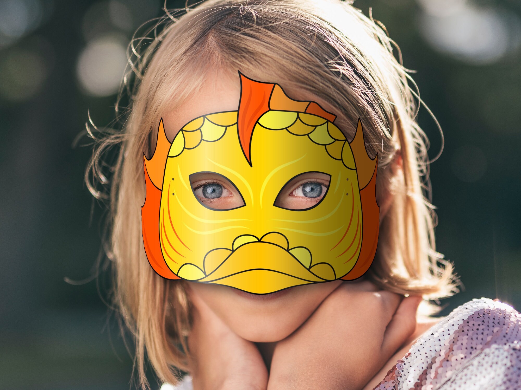 Fish Mask Printable, Paper DIY for Kids and Adults. PDF Template