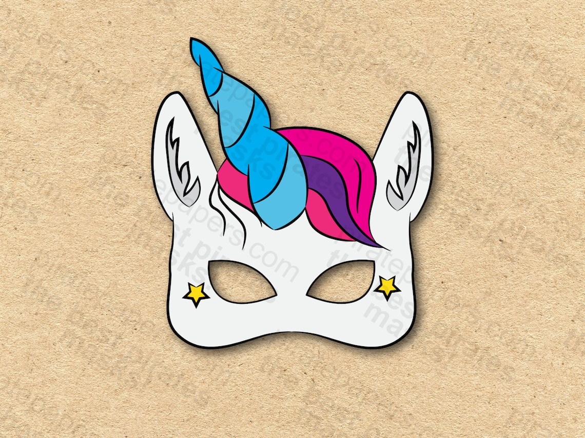 Unicorn Mask Printable Paper DIY for Kids and Adults. PDF - Etsy