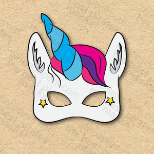 Unicorn Mask Printable Paper DIY for Kids and Adults. PDF - Etsy