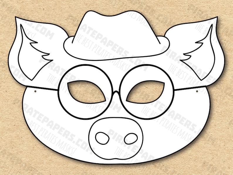 The Three Little Pigs Masks Printable Coloring, Big Bad Wolf, Paper DIY ...