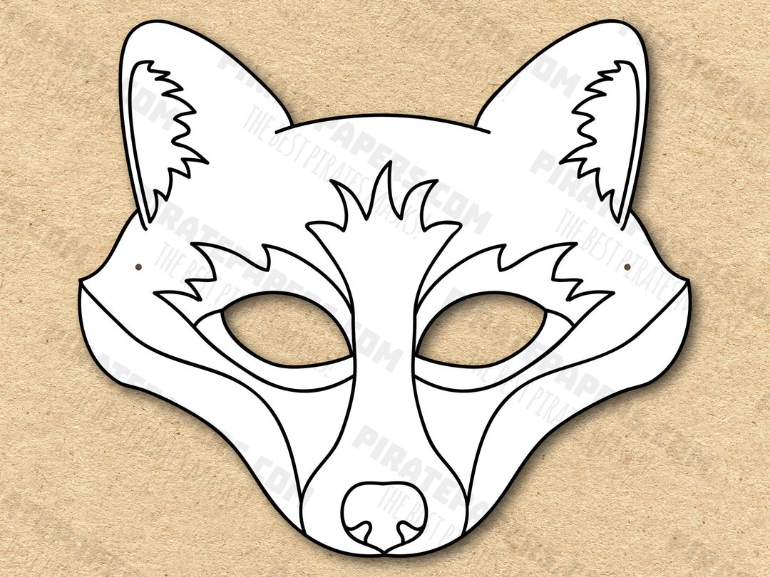 Fox Mask Printable Coloring Paper DIY For Kids And Adults PDF