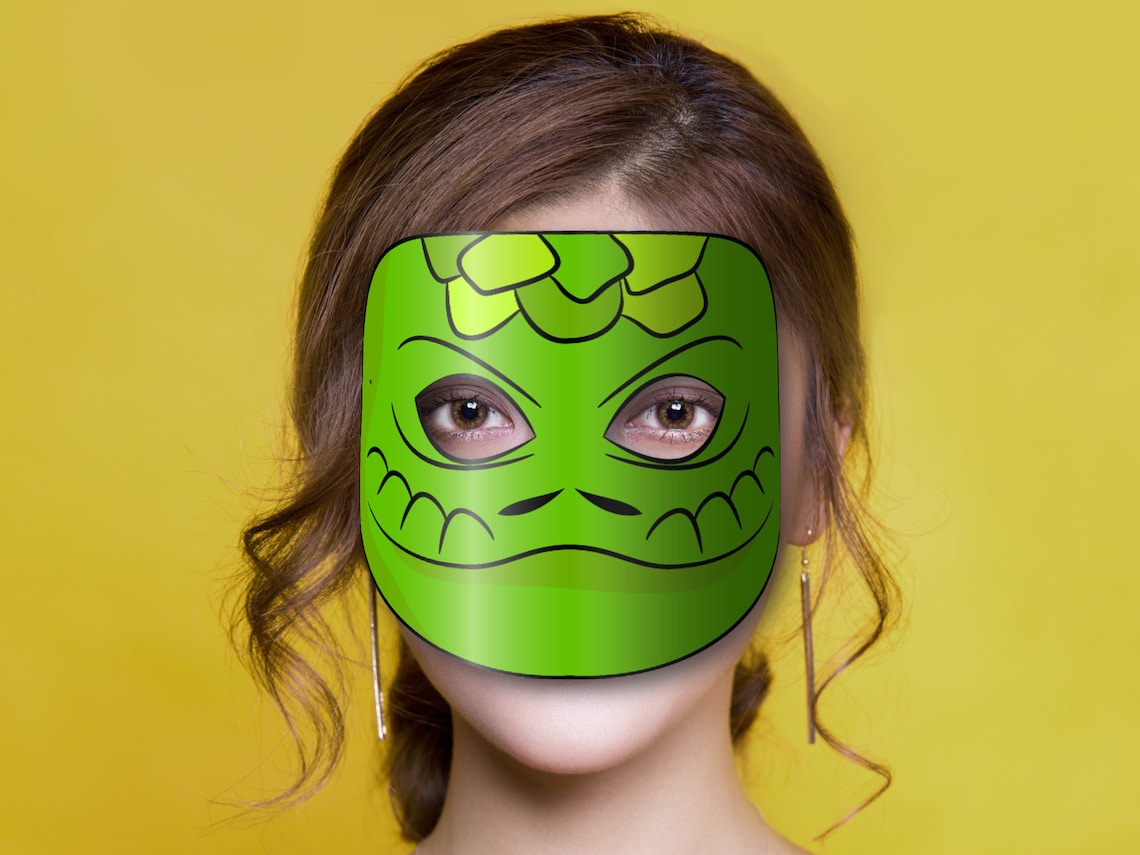 Lizard Mask Printable, Paper DIY for Kids and Adults. PDF Template. Instant Download. for ...
