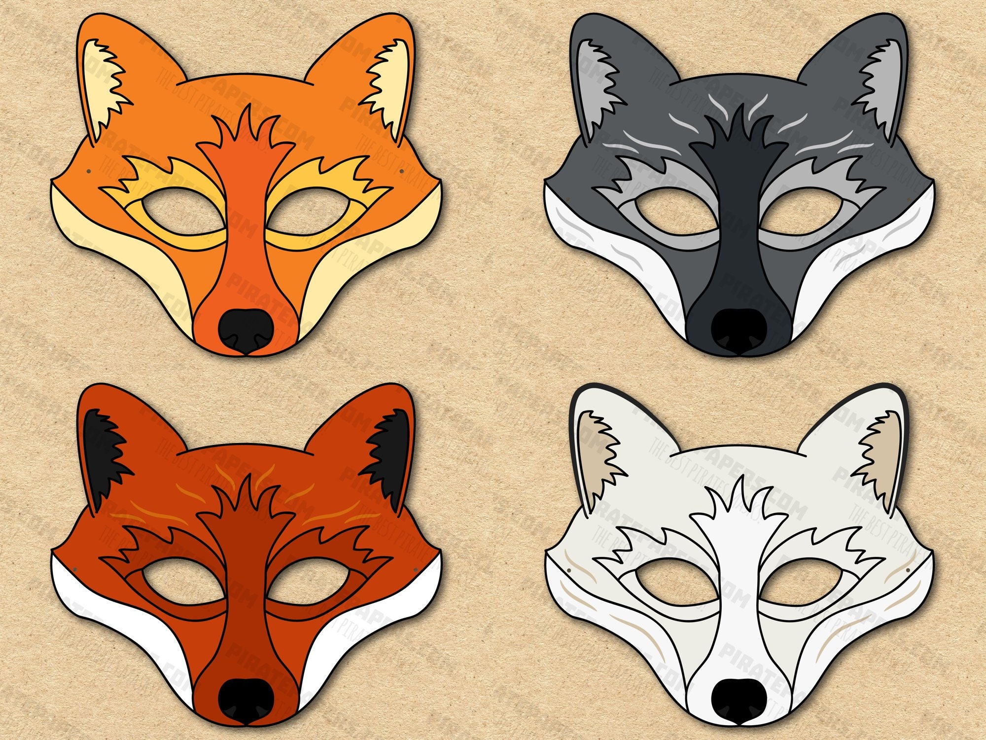 fox-masks-printable-fox-gray-fox-red-fox-white-fox-paper-diy-for-kids-and-adults-pdf-template-instant-download-halloween-birthdays-etsy