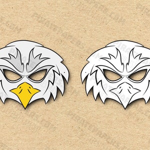 Eagle Masks Printable Color + Coloring, Paper DIY for Kids and Adults ...