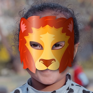 Lion Mask Printable Paper DIY for Kids and Adults. PDF - Etsy