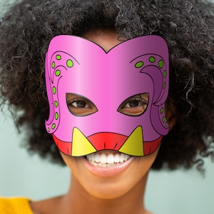 Monster Masks Printable, Paper DIY For Kids And Adults. PDF Template. Instant Download. Halloween, Birthdays, Costumes. image 5