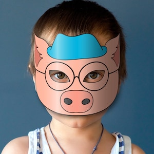 Pig #3 Mask Printable (the Three Little Pigs), Paper DIY for Kids and ...