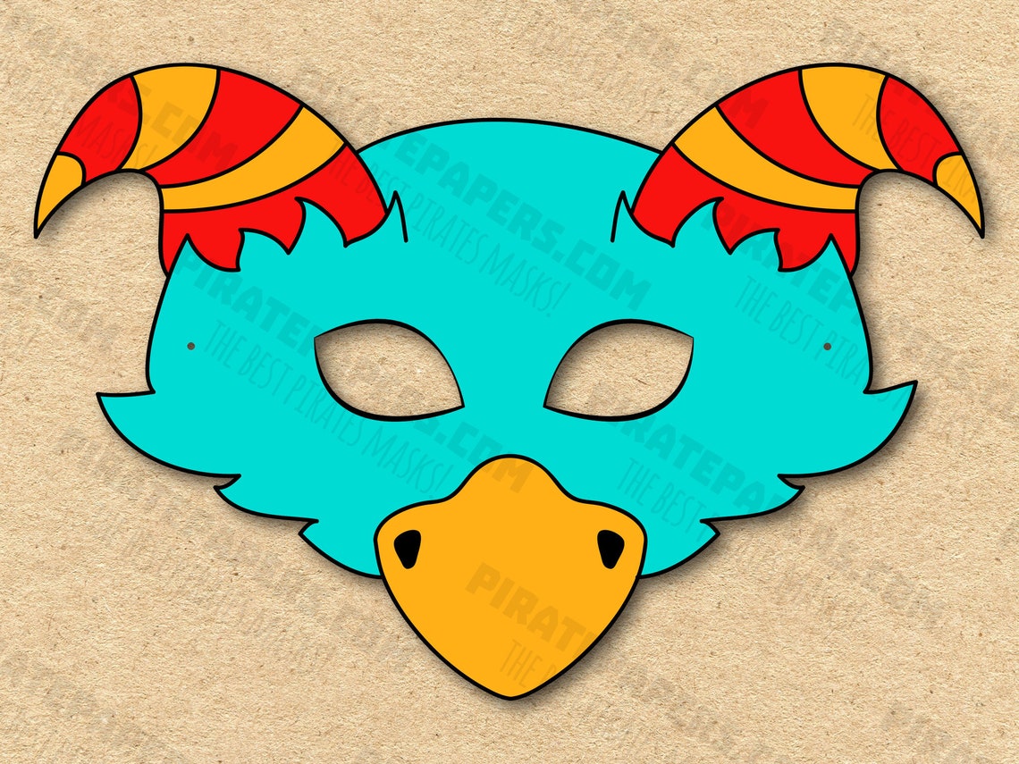 Monster 4 Mask Printable, Paper DIY for Kids and Adults. PDF Template ...