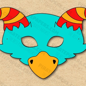 Monster #4 Mask Printable, Paper DIY For Kids And Adults. PDF Template. Instant Download. For Birthday, Halloween, Party, Costumes.
