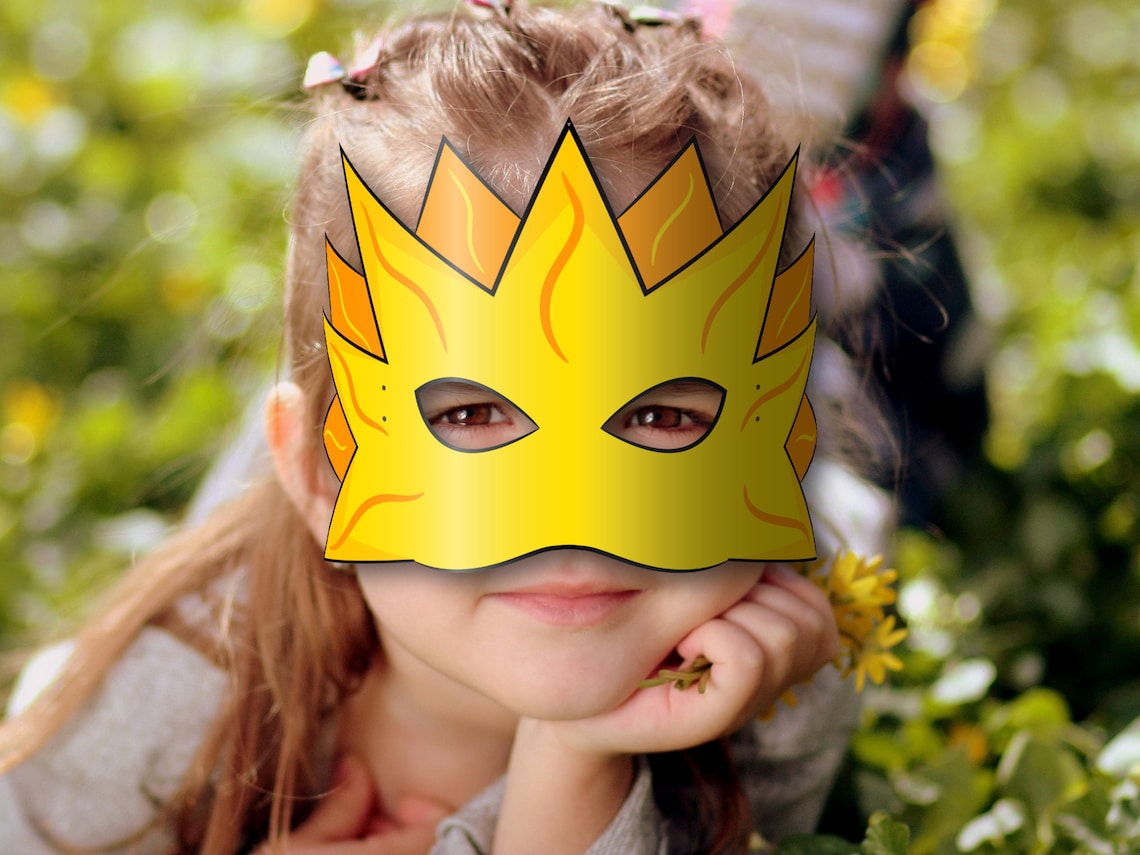 Sun Mask Printable, Paper DIY for Kids and Adults. PDF Template ...