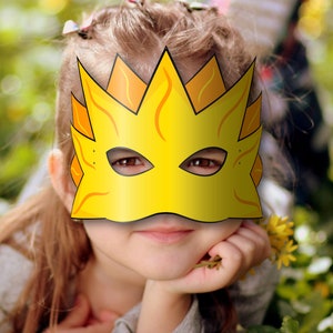 Sun Mask Printable, Paper DIY for Kids and Adults. PDF Template ...