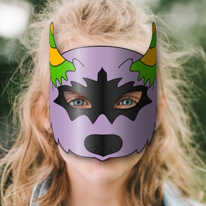 Monster #7 Mask Printable, Paper DIY for Kids and Adults. PDF Template ...