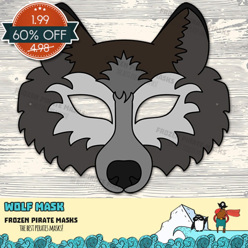 60% OFF SALE Wolf Mask Printable wolf gown animal mask gray wolf masks youngsters mask wolf masquerade wolf halloween photo relating to Printable Wolf Masks referred to as 60% OFF SALE Wolf Mask Printable wolf gown animal mask gray wolf masks young children mask wolf masquerade wolf halloween
