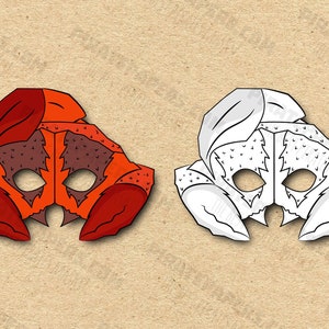Scorpion Masks Printable Color + Coloring, Paper DIY For Kids And Adults. PDF Template. Instant Download. For Birthdays, Halloween, Costumes