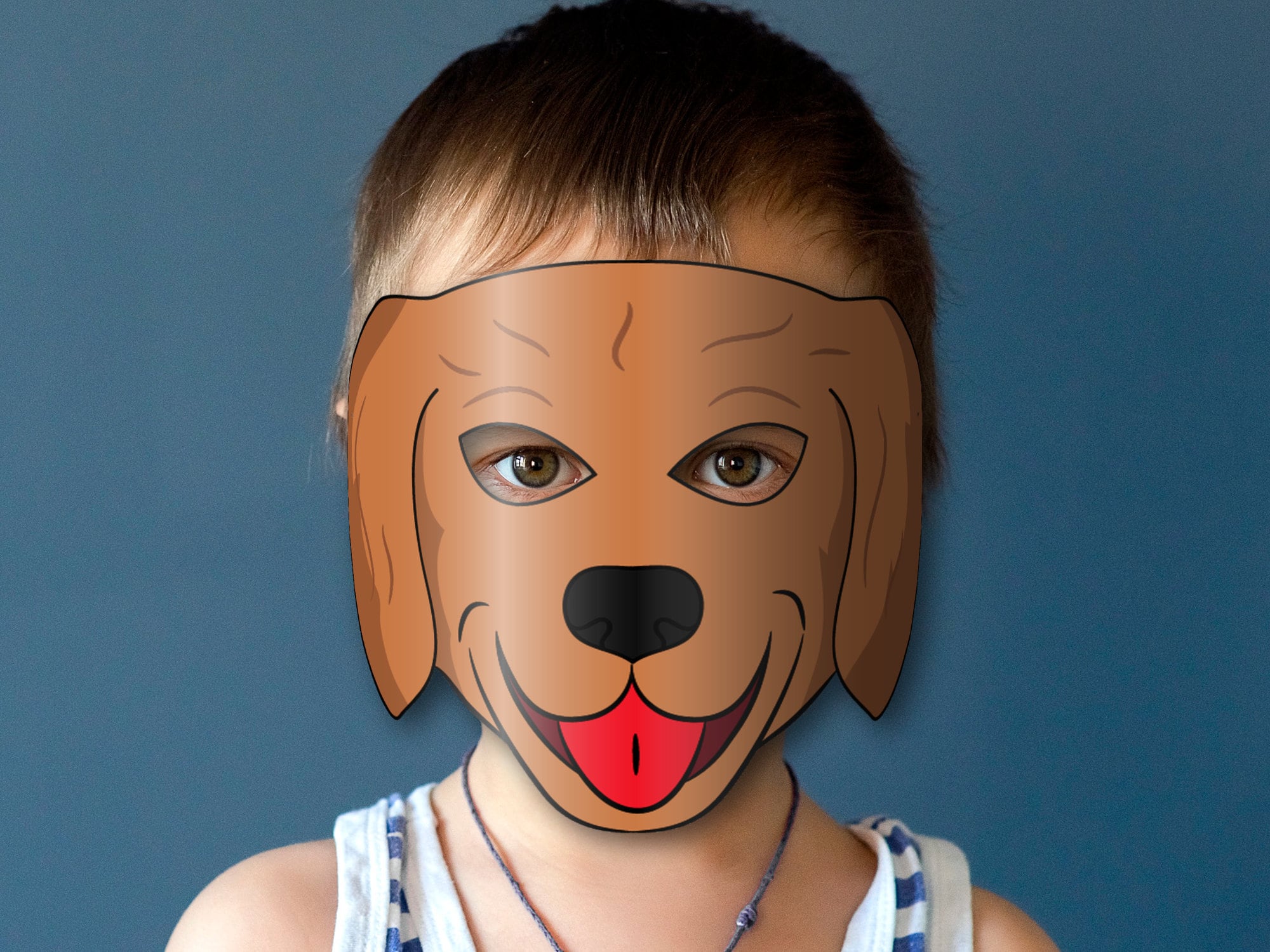 Dog Retriever Masks Printable Color + Coloring Breed, Paper DIY for