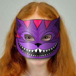 Cheshire Cat Mask Printable (alice in Wonderland), Paper DIY for Kids ...