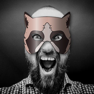 Raccoon Mask Printable Paper DIY for Kids and Adults. PDF - Etsy