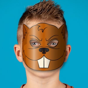 Beaver Mask Printable, Paper DIY for Kids and Adults. PDF Template ...