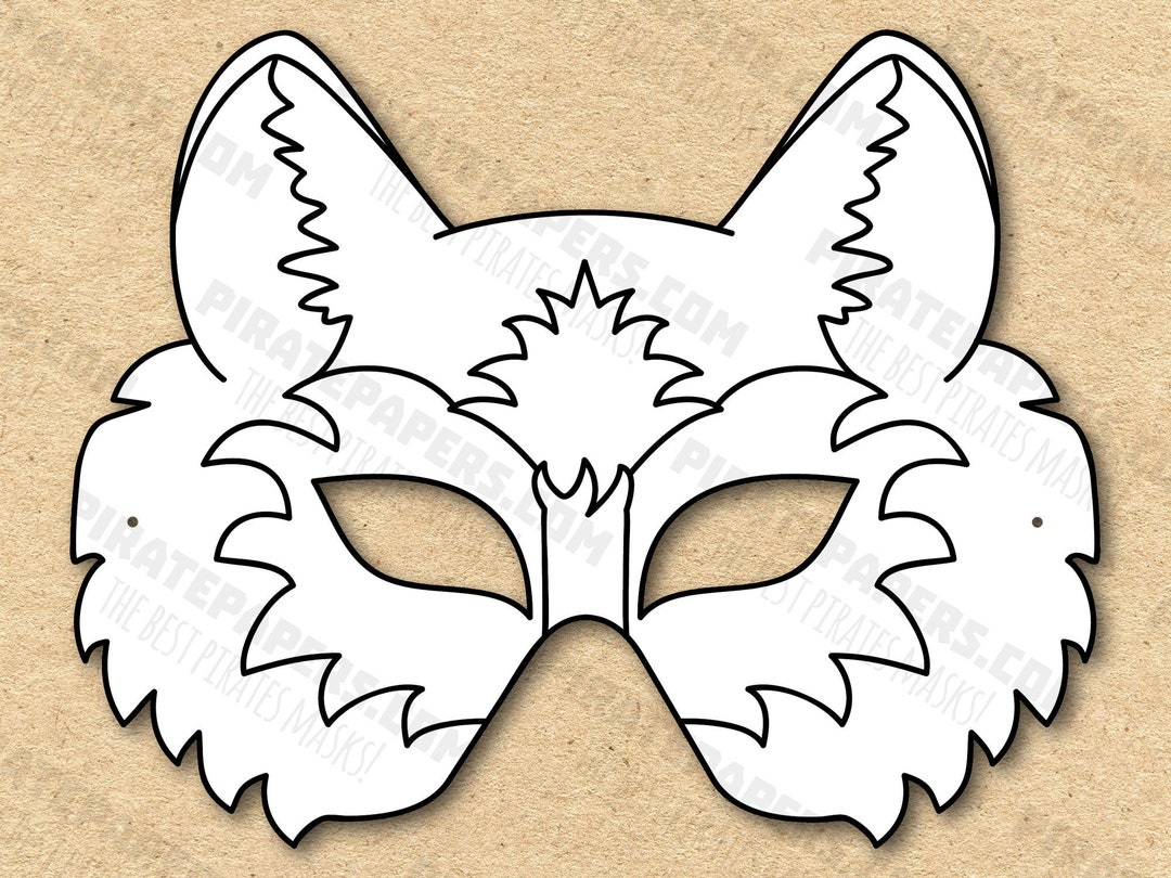 Wolf Mask Printable Coloring, Paper DIY for Kids and Adults. PDF Template. Instant Download. for Birthdays, Halloween, Party, Costumes. - Etsy