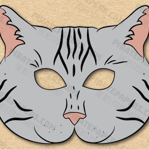 Cat American Shorthair Mask Printable Breed, Paper DIY For Kids And Adults. PDF Template. Instant Download. For Birthdays, Halloween, Party.